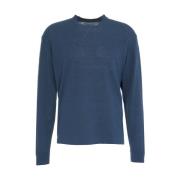 Blauwe Gebreide Crew Neck Sweater Paolo Pecora , Blue , Heren