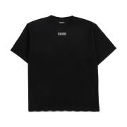 Contrast Logo Tee Zwart Geruit Patroon Pleasures , Black , Heren