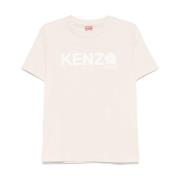 Witte T-shirts en Polos met Logo Kenzo , Beige , Dames