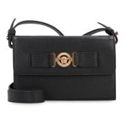 Biggie leren crossbody tas met klep Versace , Black , Heren