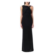 Zwarte Gedrapeerde Maxi Jurk Andamane , Black , Dames