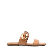 Monyca Kettingdetail Leren Sandalen See by Chloé , Brown , Dames