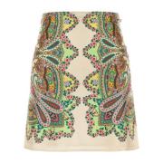 Gedrukte Satijnen Mini Rok Etro , Multicolor , Dames