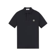 Logo Patch Polo Shirt Stone Island , Blue , Heren