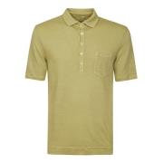 Linnen Polo Shirt met Borstzak Massimo Alba , Green , Heren