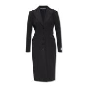 Lange Jas met Voorknoopsluiting Dolce & Gabbana , Black , Dames