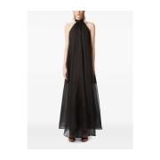 Transparante Lange Mouw Zwarte Jurk Nina Ricci , Black , Dames