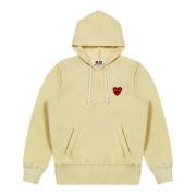 Rood Hart Logo Hoodie Winter 2022 Comme des Garçons Play , Beige , Dam...