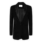 Zwart Fluwelen Blazer Jas Shawl Revers Circolo 1901 , Black , Dames