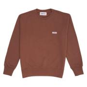 Katoenen Crew Neck Sweatshirt met Logo Autry , Brown , Heren