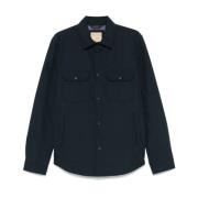 Blauw Overhemd voor Mannen Woolrich , Blue , Heren