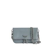 Grijze Leren Pouch met Strass Zadig & Voltaire , Gray , Dames