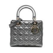 Pre-owned Leather dior-bags Dior Vintage , Gray , Dames