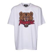 Grafische Print T-shirt Wit Dsquared2 , White , Heren