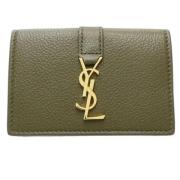 Pre-owned Leather wallets Saint Laurent Vintage , Green , Dames