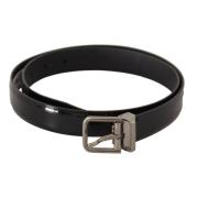 Elegante zwarte leren riem met metalen gesp Dolce & Gabbana , Black , ...