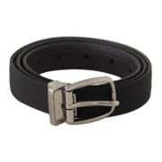 Elegante zwarte leren riem Dolce & Gabbana , Black , Heren