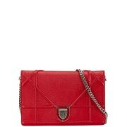 Pre-owned Leather crossbody-bags Dior Vintage , Red , Dames