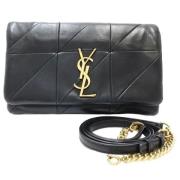 Pre-owned Leather wallets Yves Saint Laurent Vintage , Black , Dames