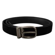 Elegante Designer Fluweel Riem Dolce & Gabbana , Black , Heren