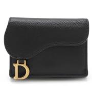 Pre-owned Leather wallets Dior Vintage , Black , Dames