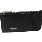 Pre-owned Leather wallets Yves Saint Laurent Vintage , Black , Dames