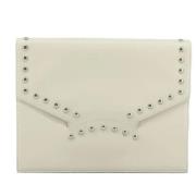 Pre-owned Leather clutches Saint Laurent Vintage , Beige , Dames