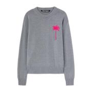 Grijze Sweater Collectie Palm Angels , Gray , Heren