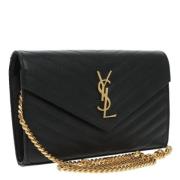 Pre-owned Leather wallets Saint Laurent Vintage , Black , Dames