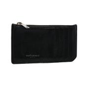 Pre-owned Leather wallets Saint Laurent Vintage , Black , Dames