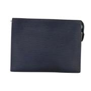 Pre-owned Leather clutches Louis Vuitton Vintage , Blue , Dames