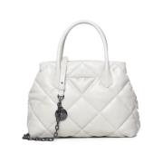 Gewatteerde Witte Handtas met Metalen Schouderband Emporio Armani , Wh...