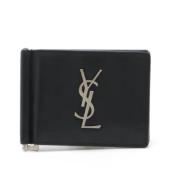 Pre-owned Leather wallets Yves Saint Laurent Vintage , Black , Dames