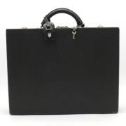 Pre-owned Leather briefcases Louis Vuitton Vintage , Black , Heren