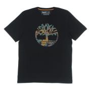 Camo Tree Tee Zwart Korte Mouw Timberland , Black , Heren