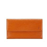 Pre-owned Leather wallets Louis Vuitton Vintage , Orange , Dames