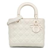 Pre-owned Leather dior-bags Dior Vintage , White , Dames