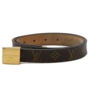 Pre-owned Canvas belts Louis Vuitton Vintage , Brown , Heren