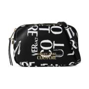 Logo Doodle Cameratas Zwart Schouder Versace , Black , Dames