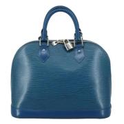 Pre-owned Leather handbags Louis Vuitton Vintage , Blue , Dames