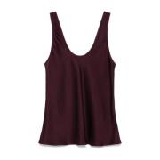 Paarse zijden top met ronde halslijn Anine Bing , Purple , Dames