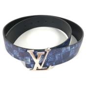 Pre-owned Leather belts Louis Vuitton Vintage , Blue , Dames