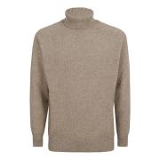 Beige Cashmere Sweater met Mélange Effect Lardini , Brown , Heren