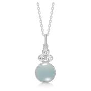 Aqua Zilveren Ketting met Chalcedoon Hanger Frk. Lisberg , Gray , Dame...