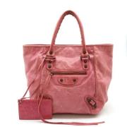 Pre-owned Leather totes Balenciaga Vintage , Pink , Dames