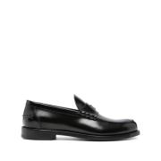 Zwarte Leren Loafer met 4G Plaque Givenchy , Black , Heren