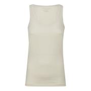 Mouwloze Top met wijde halslijn Majestic Filatures , Beige , Dames