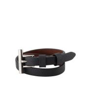 Zwart lederen Cross-Bar armband Alexander McQueen , Black , Heren