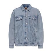 Ocean Oversize Denim Jack Lichtblauw Only , Blue , Dames