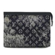 Pre-owned Canvas clutches Louis Vuitton Vintage , Blue , Dames